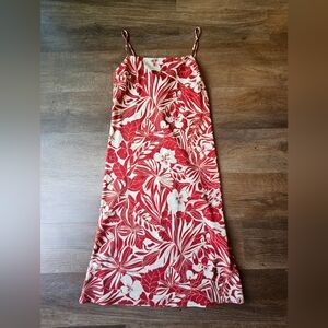 Vintage Dizaro Collection Red Floral Print Slip Dress Size Large